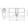 Wkładka euro cylindryczna do zamka, panel 40 mm,  pasuje do art. 25148/25149/280000/280001